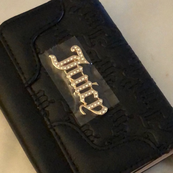 Juicy Couture Liquorice Heartless Double Sided Trifold Wallet CZ Juicy Logo NWT - Picture 16 of 16